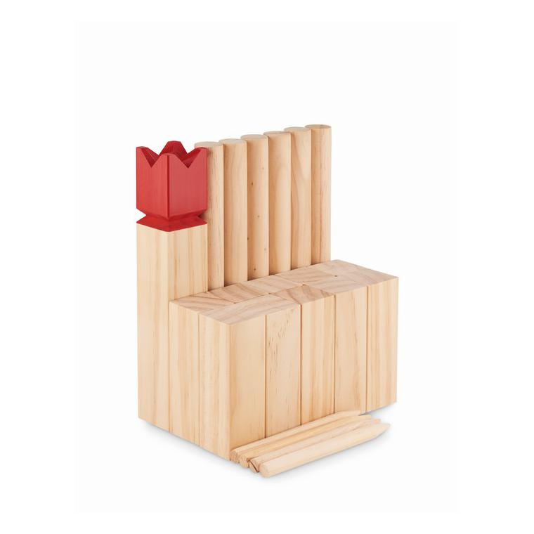 Joc șah viking din lemn de pin KING Natur