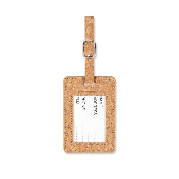 Etichetă bagaje din plută COCO Bej