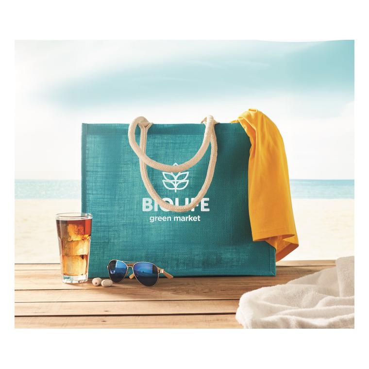 Geantă de cumpărături din iută AURA Turquoise
