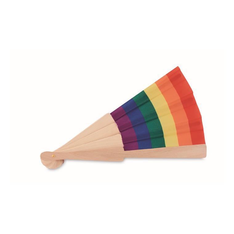 Evantai curcubeu din lemn BOWFAN Multicolor
