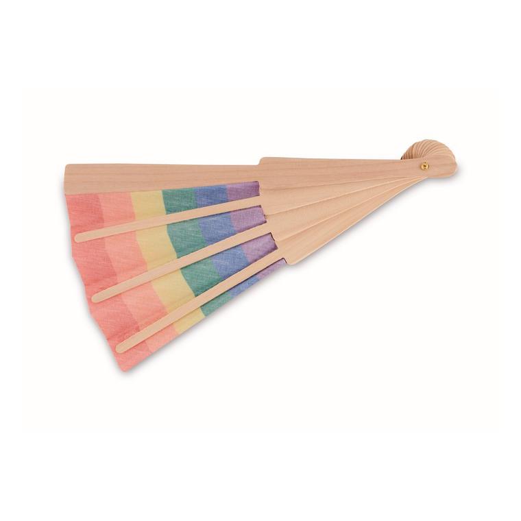 Evantai curcubeu din lemn BOWFAN Multicolor