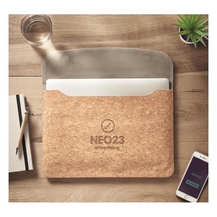 Geantă pentru laptop din plută GRACE Bej