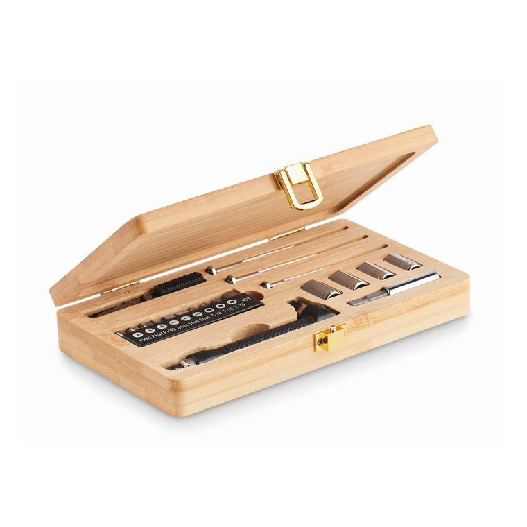 Set de unelte în cutie bambus GALLAWAY Natur