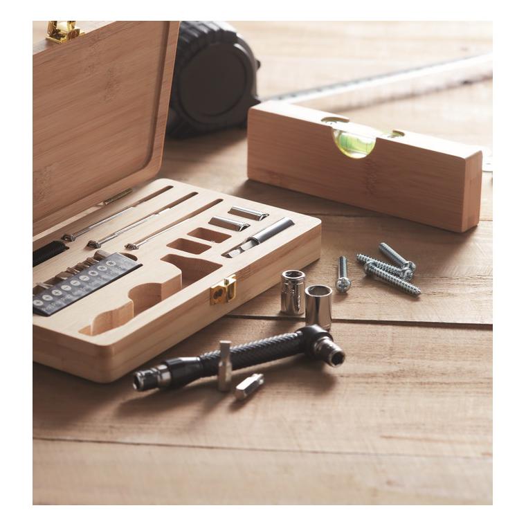 Set de unelte în cutie bambus GALLAWAY Natur