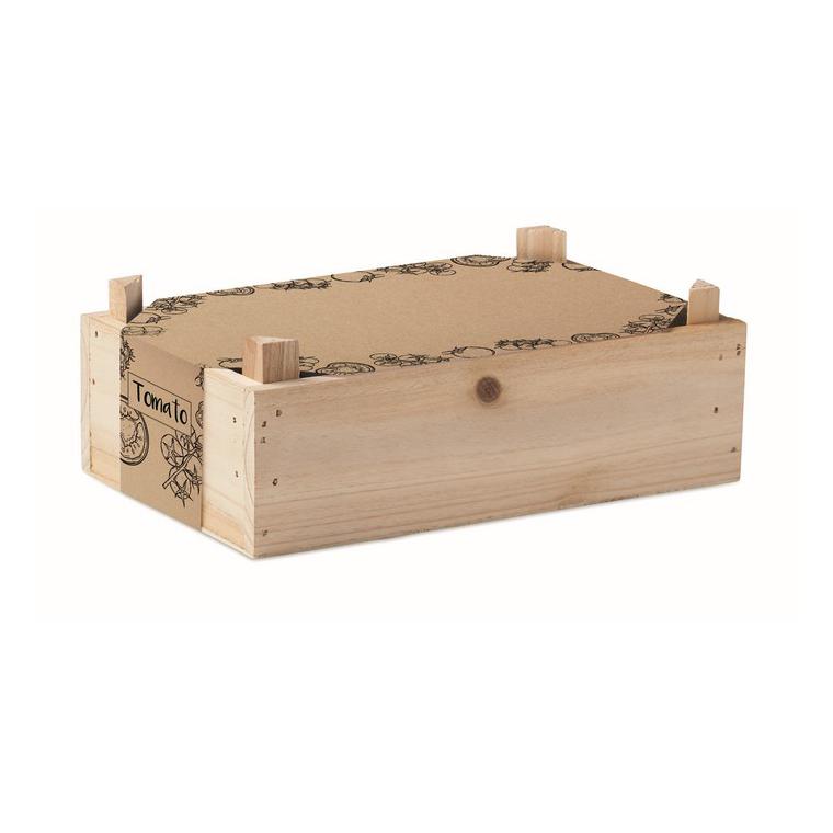 Set de roșii în cutie de lemn TOMATO Natur