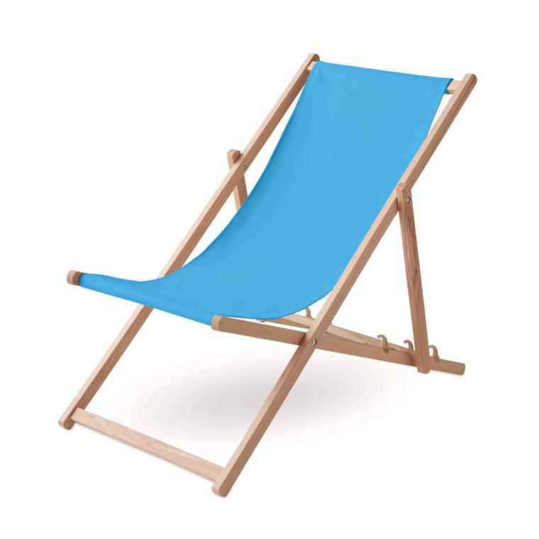 Șezlong de plajă din lemn HONOPU Turquoise