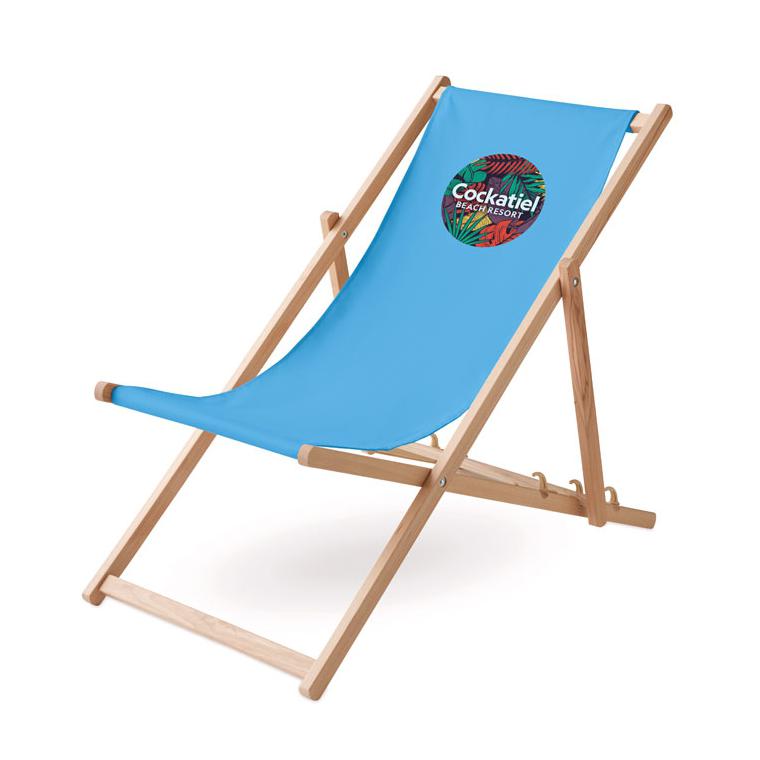 Șezlong de plajă din lemn HONOPU Turquoise