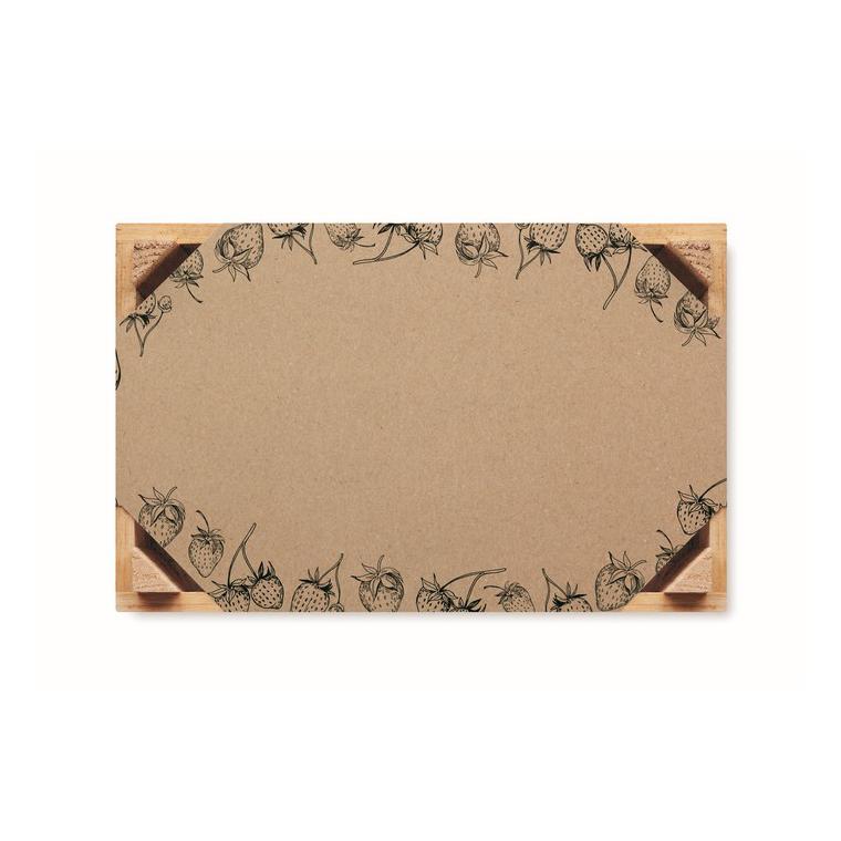 Kit căpșuni în cutie de lemn STRAWBERRY Natur