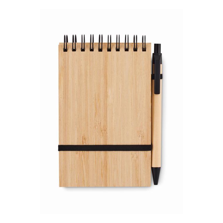 Set agendă A6 din bambus SONORABAM Negru