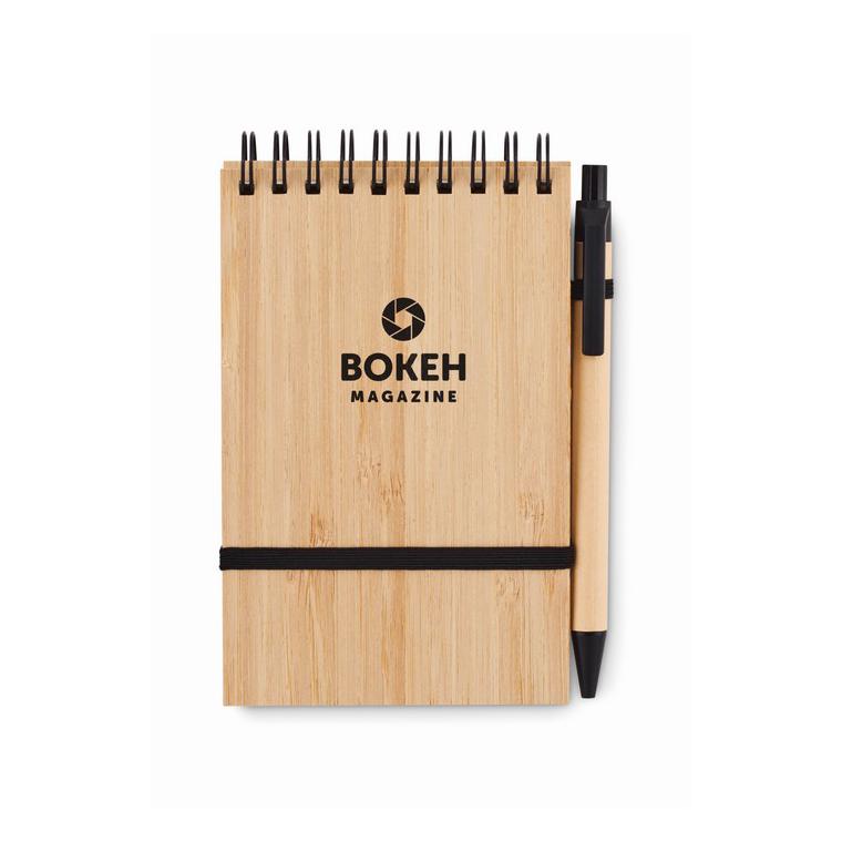 Set agendă A6 din bambus SONORABAM Negru