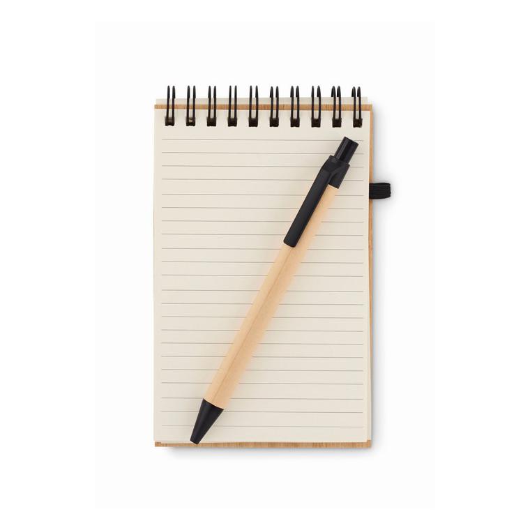 Set agendă A6 din bambus SONORABAM Negru