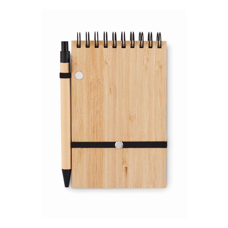 Set agendă A6 din bambus SONORABAM Negru