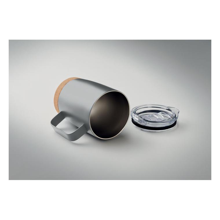 Pahar cu perete dublu de 300ml RUBY Gri