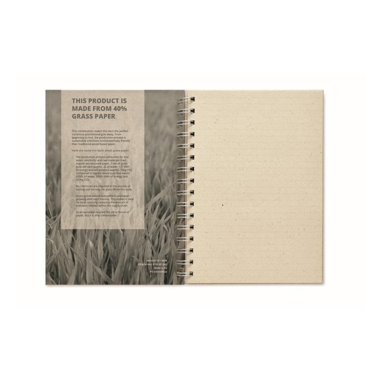 Agenda A5 din hârtie de iarbă GRASS BOOK Bej