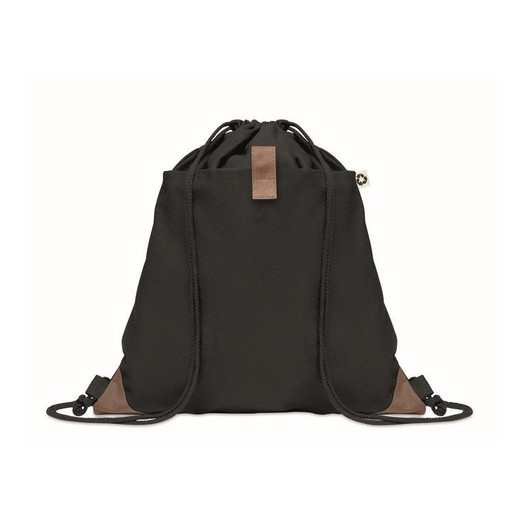 Rucsac cu cordon din bumbac PANDA BAG Negru