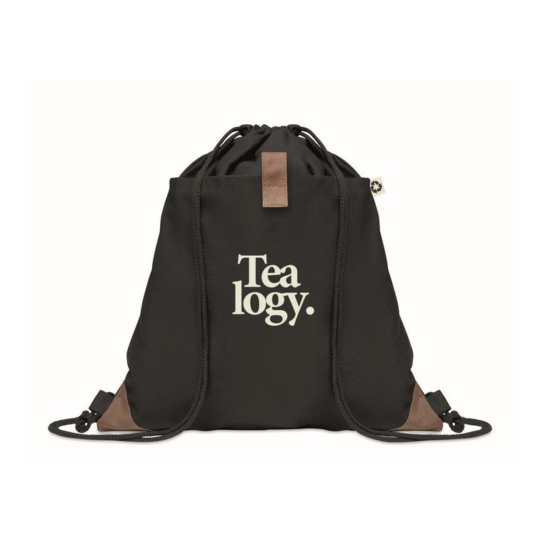 Rucsac cu cordon din bumbac PANDA BAG Negru