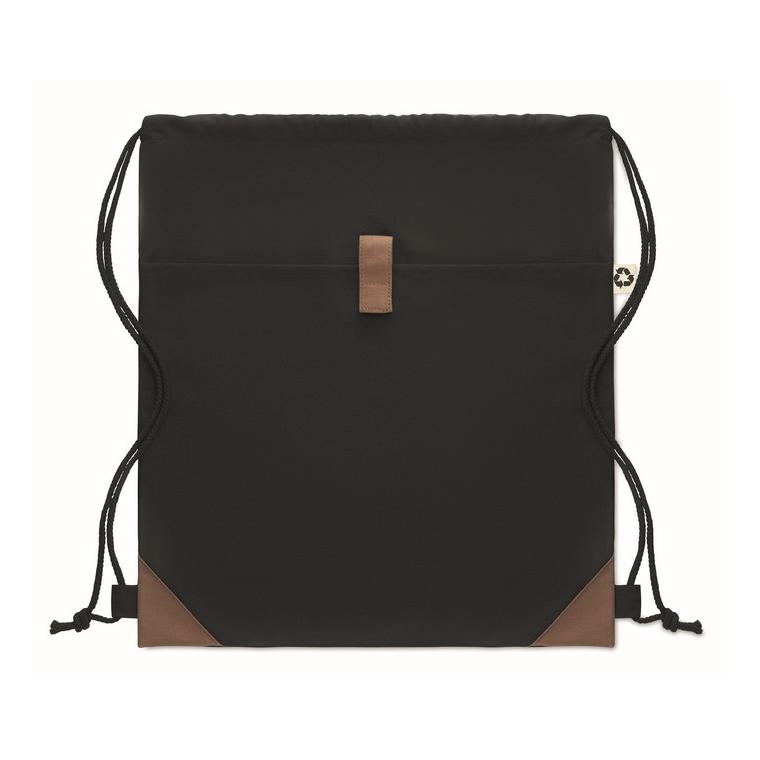 Rucsac cu cordon din bumbac PANDA BAG Negru