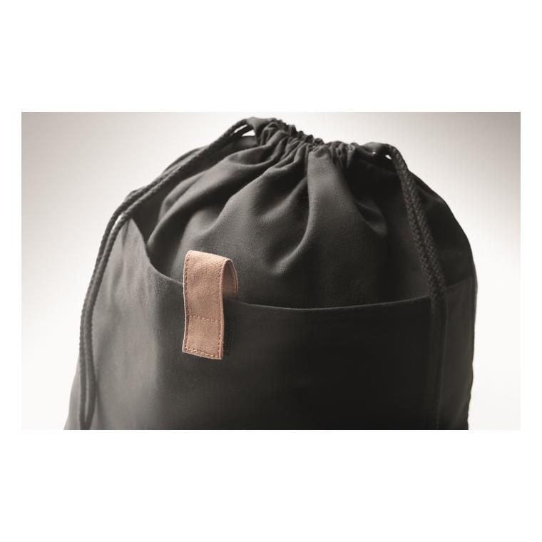 Rucsac cu cordon din bumbac PANDA BAG Negru