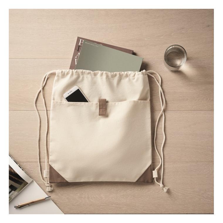 Rucsac cu cordon din bumbac PANDA BAG Bej