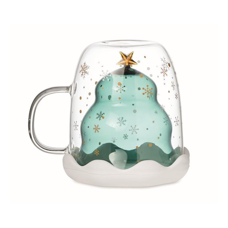 Cană borosilicat perete dublu Verde