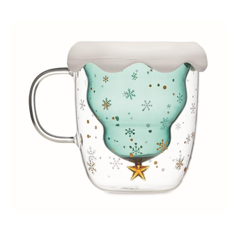 Cană borosilicat perete dublu Verde