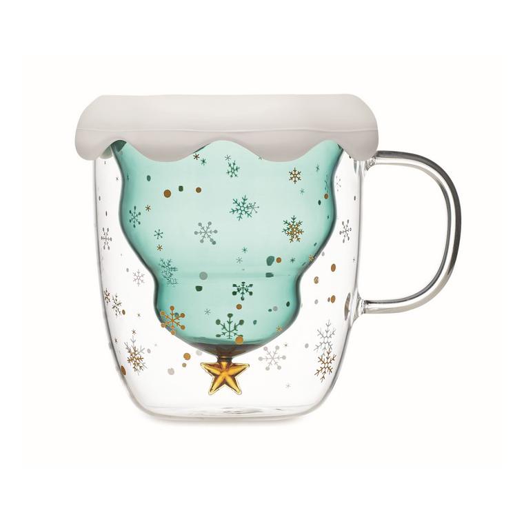 Cană borosilicat perete dublu Verde