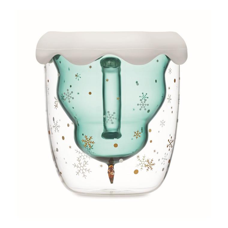 Cană borosilicat perete dublu Verde