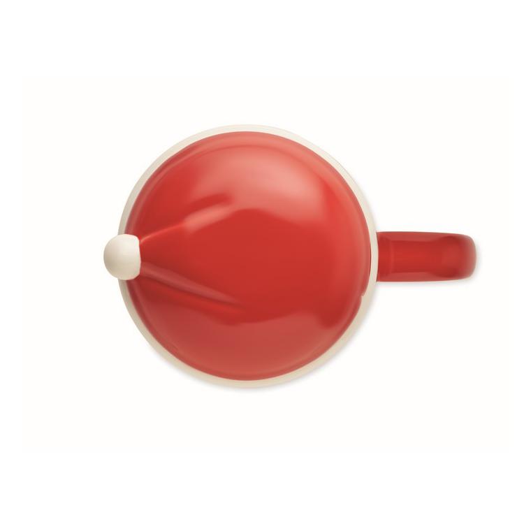 Cană ceramică cu capac 370 ml SANTA Roșu