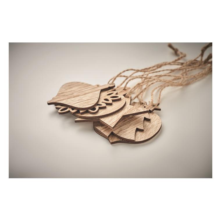 Set de ornamente din lemn CHRISET Natur