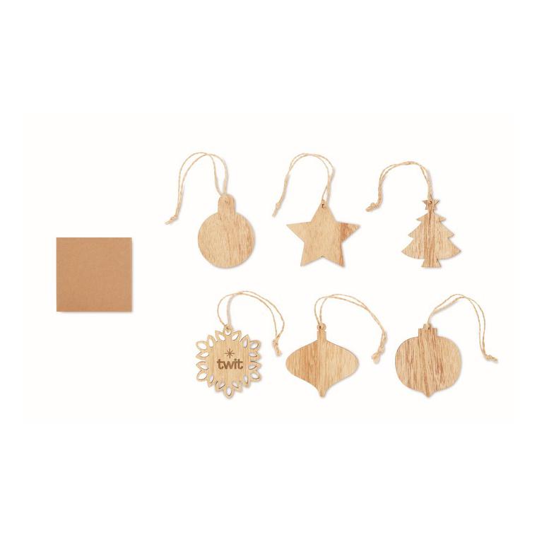 Set de ornamente din lemn CHRISET Natur