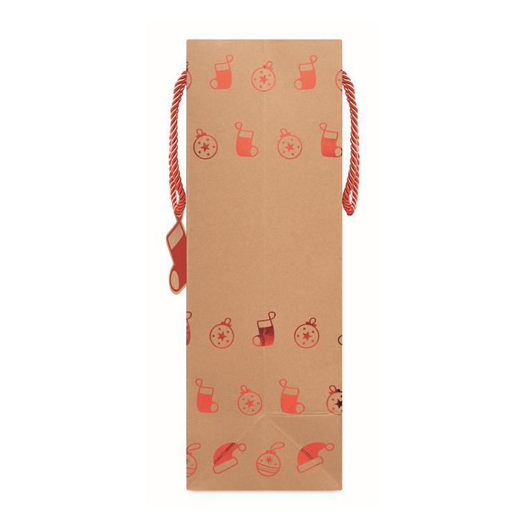 Pungă hârtie cu model festiv SPARKLE Roșu