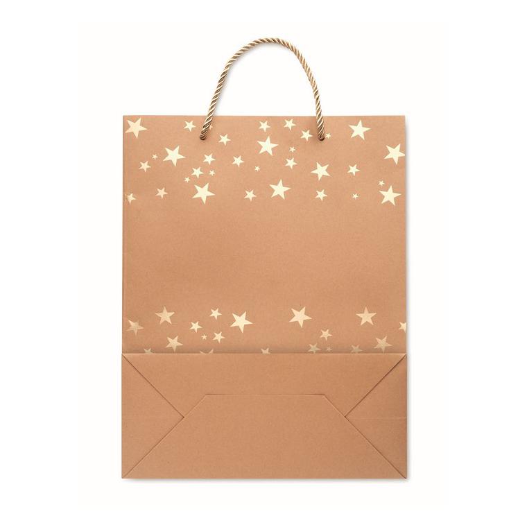 Pungă hârtie cu model festiv SPARKLE Auriu