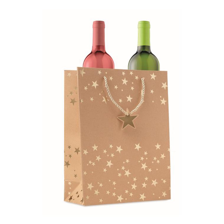 Pungă hârtie cu model festiv SPARKLE Auriu