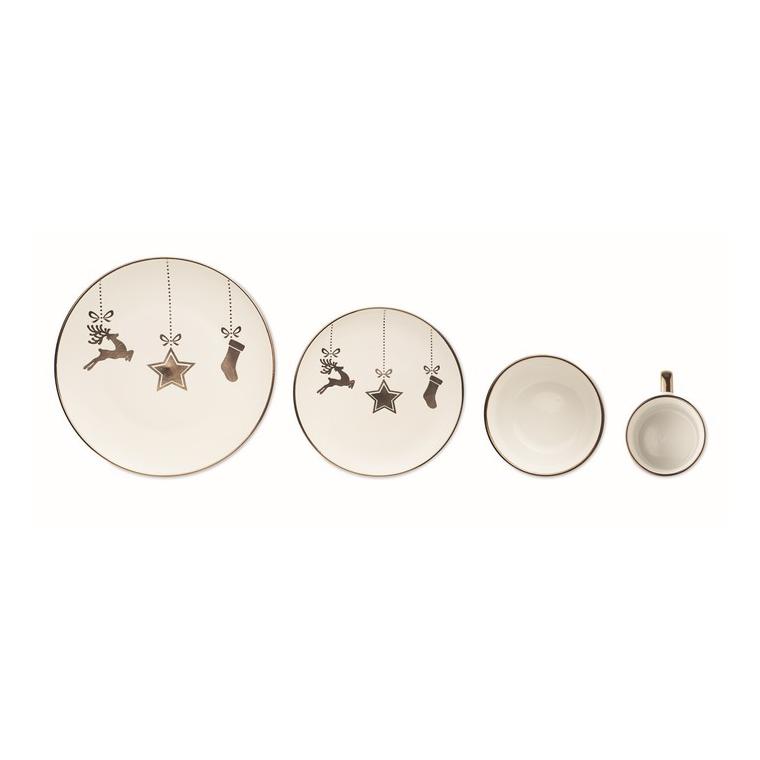 Set de 4 piese din ceramică ERAMIK Alb