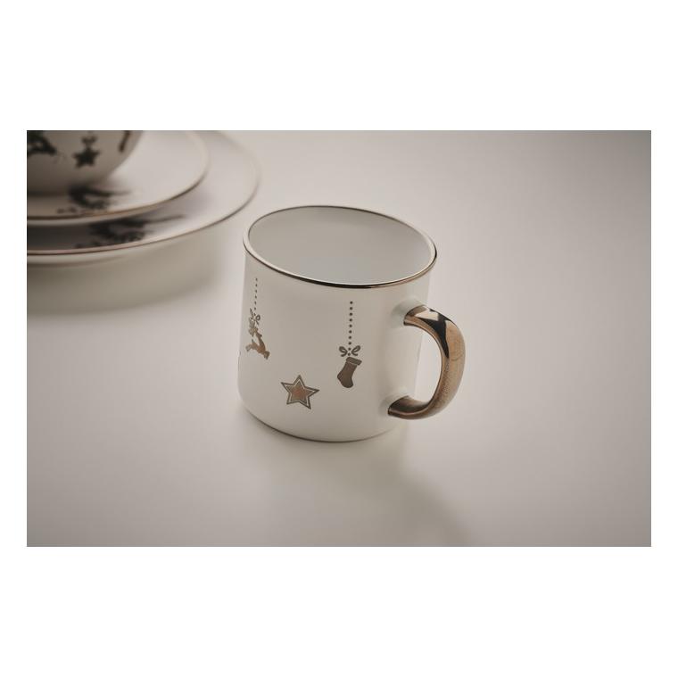 Set de 4 piese din ceramică ERAMIK Alb