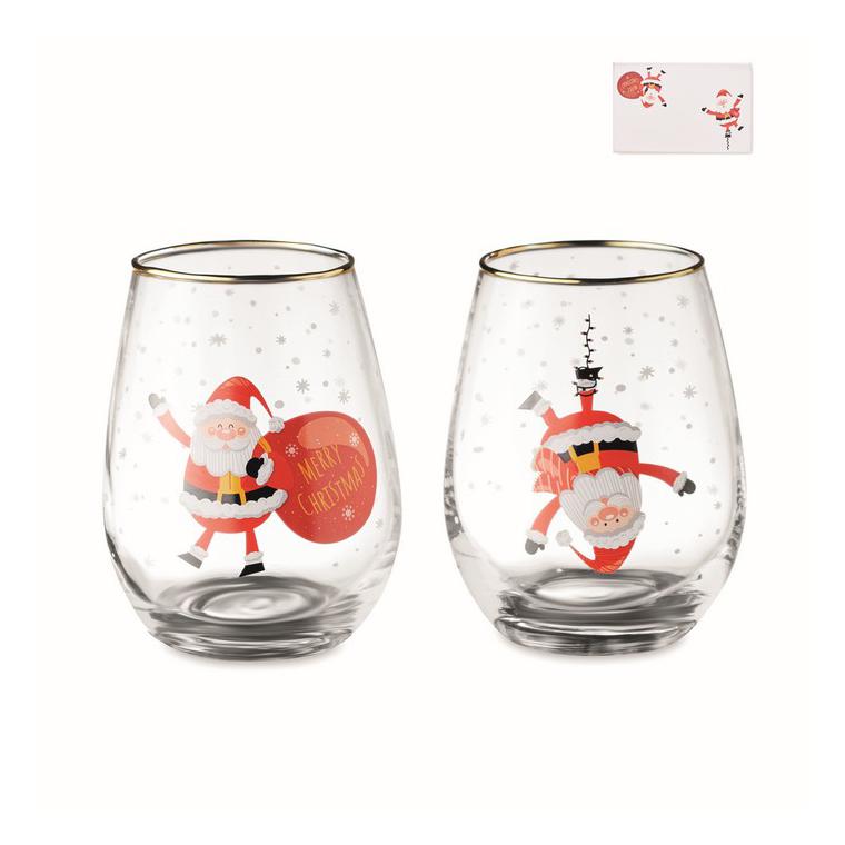 Set de 2 pahare de Crăciun NOEL Alb