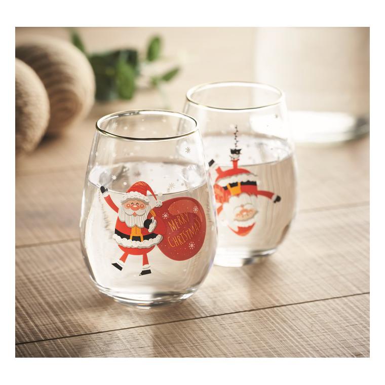 Set de 2 pahare de Crăciun NOEL Alb