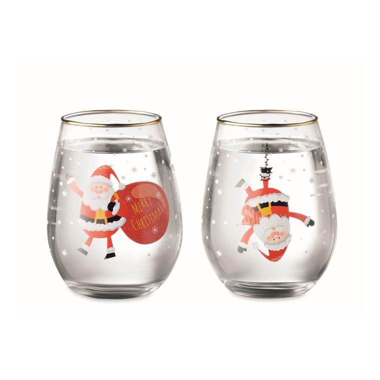 Set de 2 pahare de Crăciun NOEL Alb