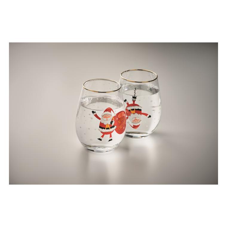 Set de 2 pahare de Crăciun NOEL Alb