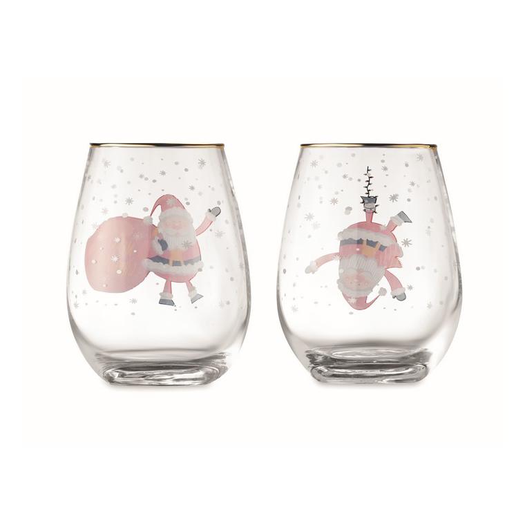 Set de 2 pahare de Crăciun NOEL Alb