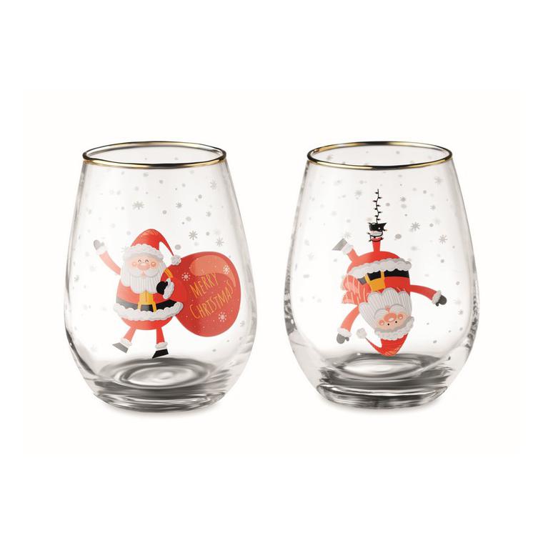 Set de 2 pahare de Crăciun NOEL Alb