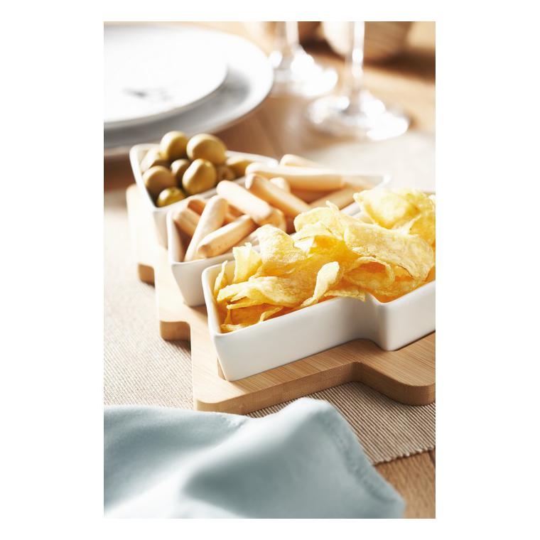 Tavă de servit formă brad VIRAM Alb