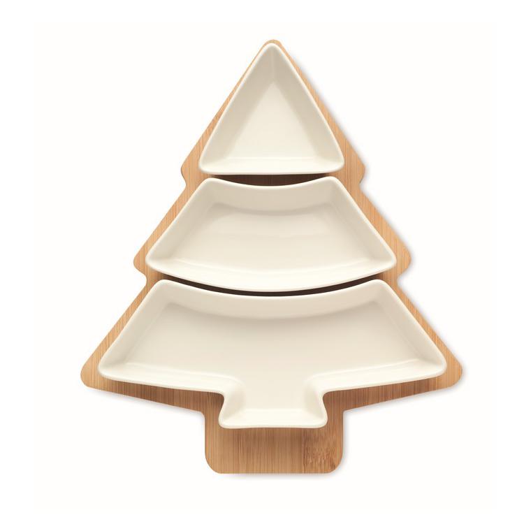 Tavă de servit formă brad VIRAM Alb