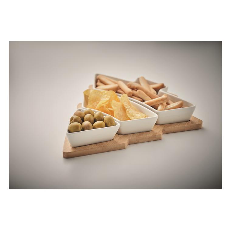 Tavă de servit formă brad VIRAM Alb