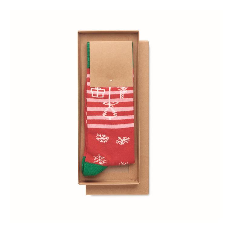 Pereche de șosete de Crăciun M JOYFUL M Roșu