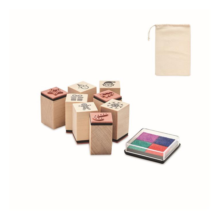 Set de 8 ștampile de Crăciun STAMPIE Bej