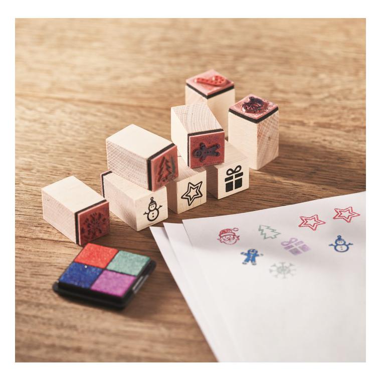 Set de 8 ștampile de Crăciun STAMPIE Bej