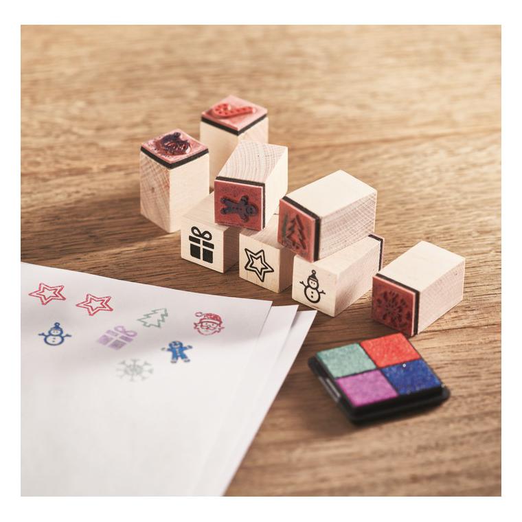 Set de 8 ștampile de Crăciun STAMPIE Bej