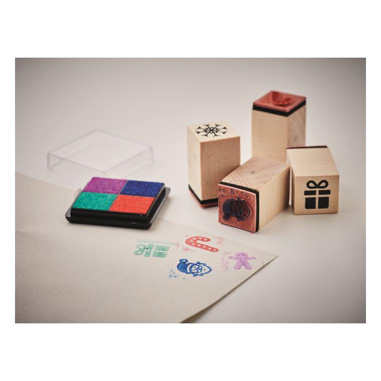 Set de 8 ștampile de Crăciun STAMPIE Bej