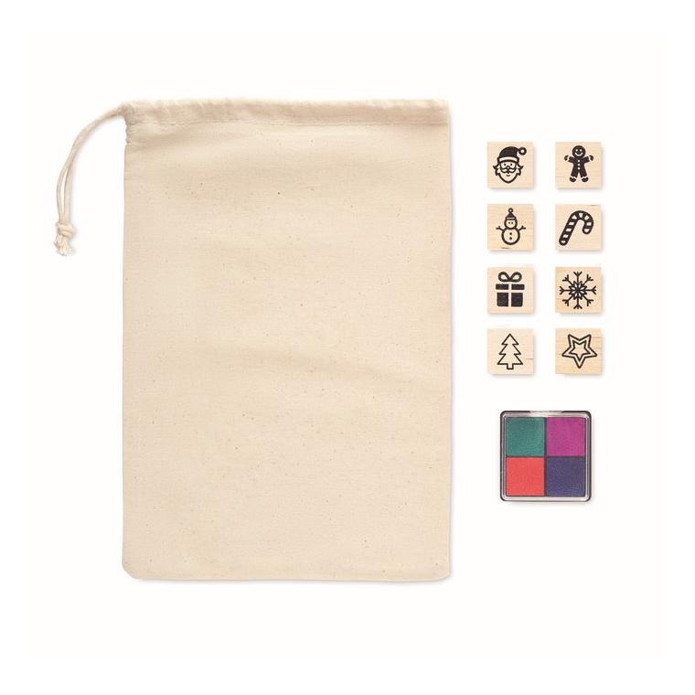 Set de 8 ștampile de Crăciun STAMPIE Bej